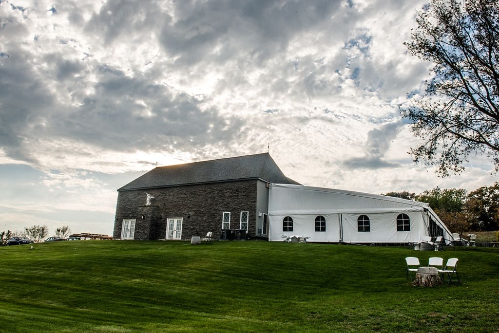 dramatic sky for wisconsin winery wedding