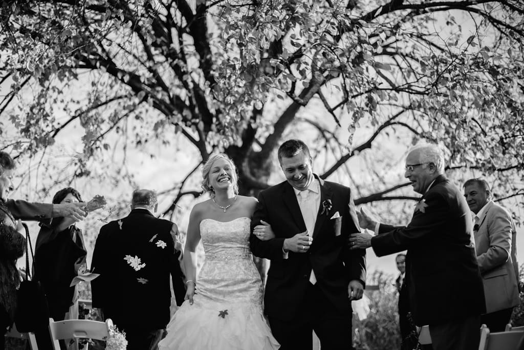 bride and groom celebrate marriage at chateau st croix wedding