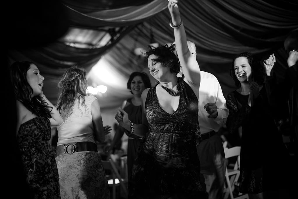 black and white wedding reception image