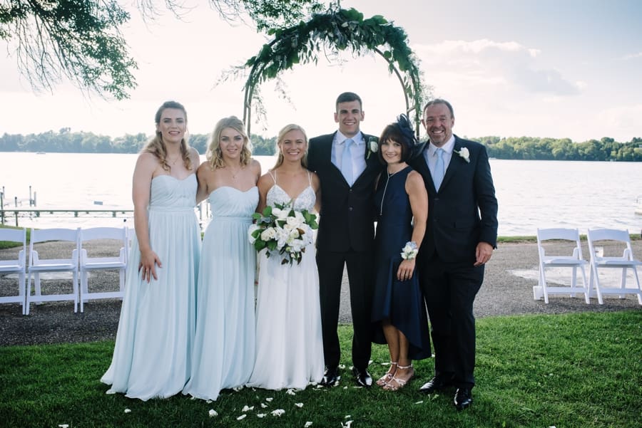 lakeside wedding formal portraits