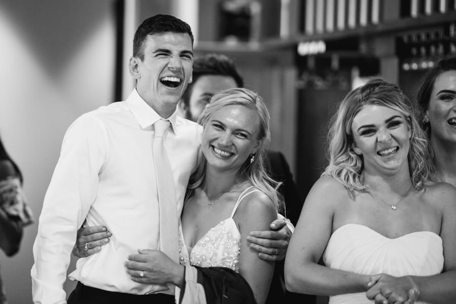 wedding speeches reactions of bride and groom