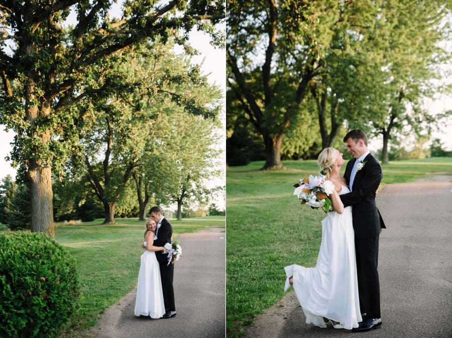 sunset bride and groom portraits photographer, wisconsin bride