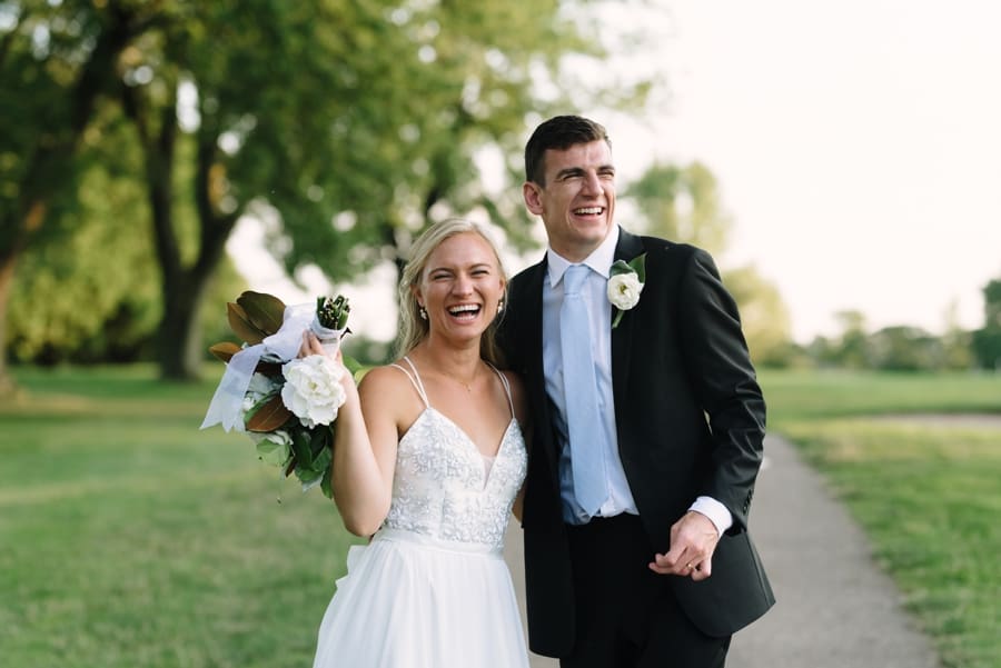 happy wedding couple portrait