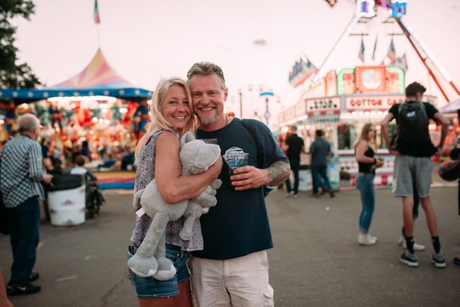 spontaneous portrait of minnesota state fair couple