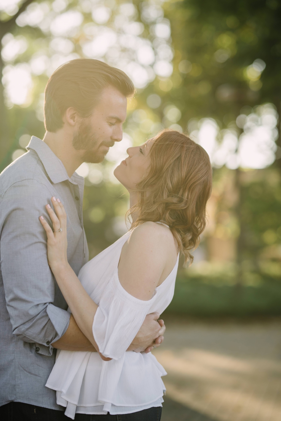 Twin Cities natural engagement photos during sunset