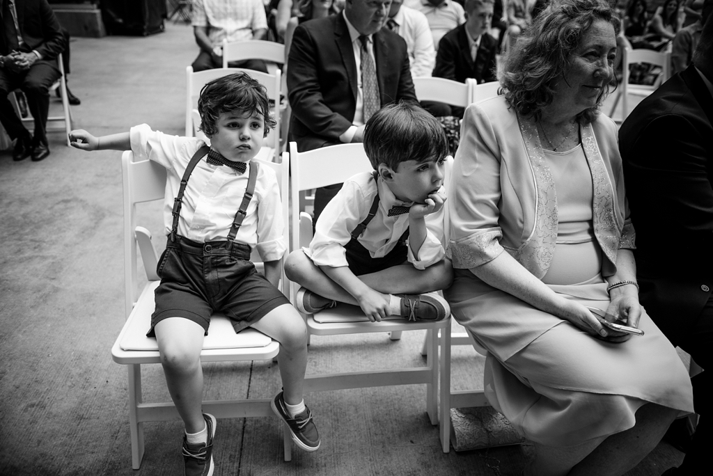 children watching wedding ceremony