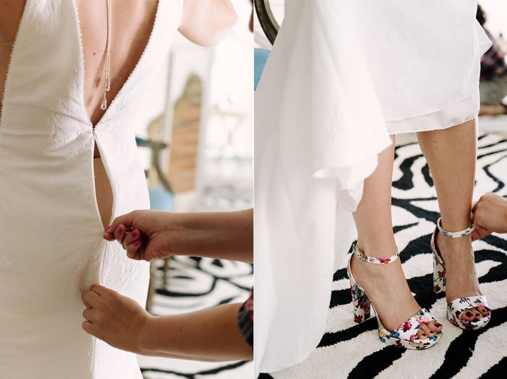 last touches of bridal getting ready