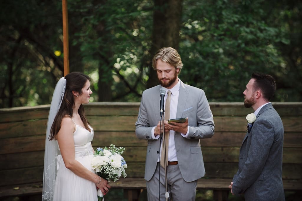 bride and groom exchanging vows