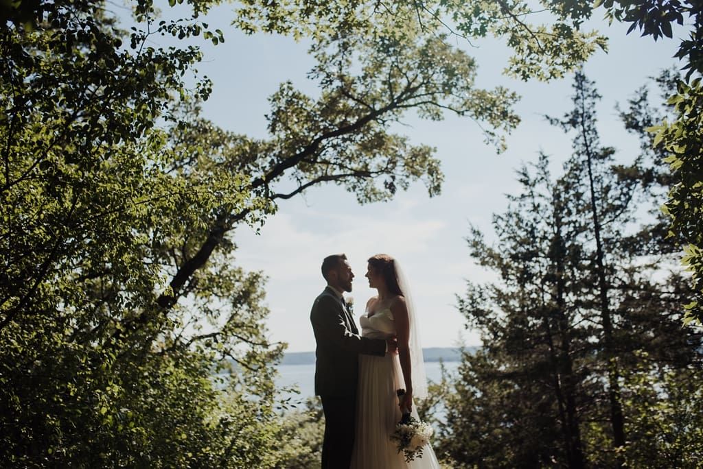 bride and groom portrait before wedding