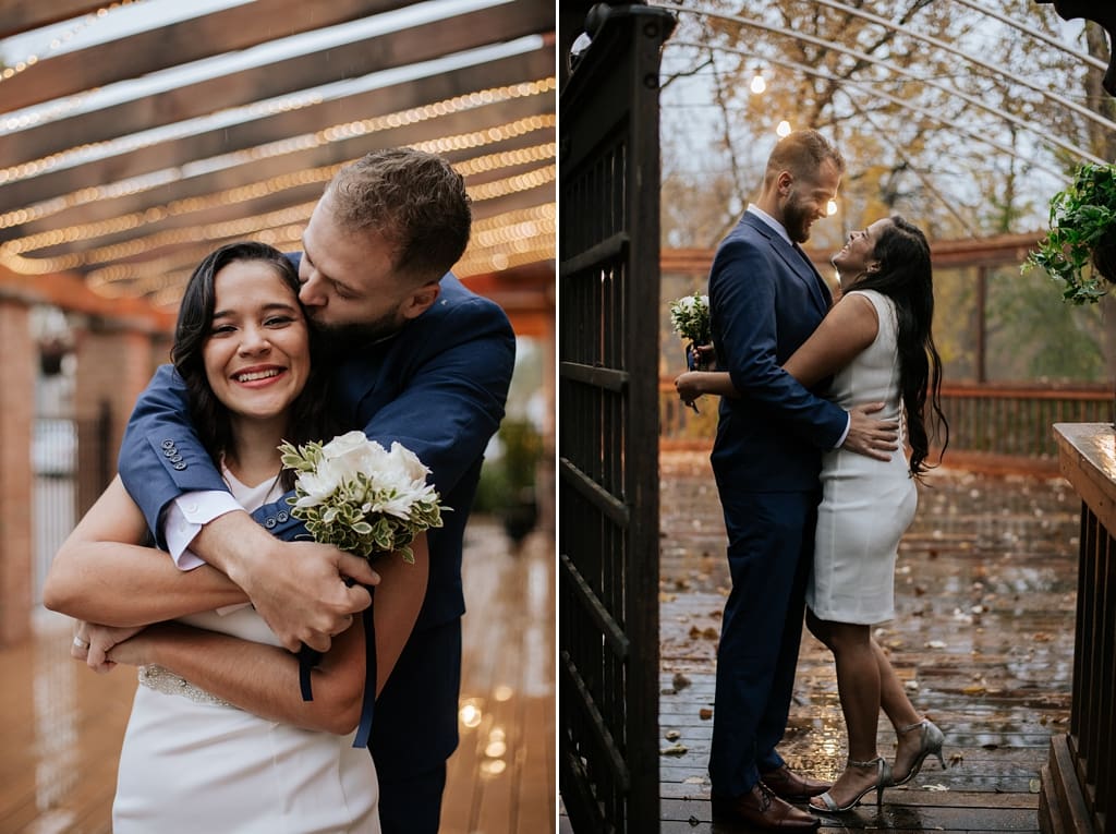fall wedding portraits during minnesota rain