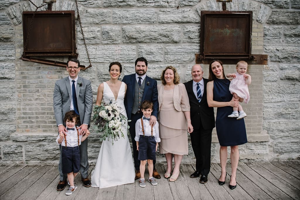 Family formal photo during the day of wedding timeline