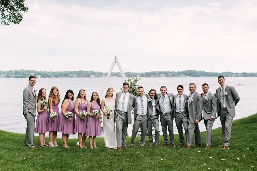 backyard lakeside wedding party minnesota summer