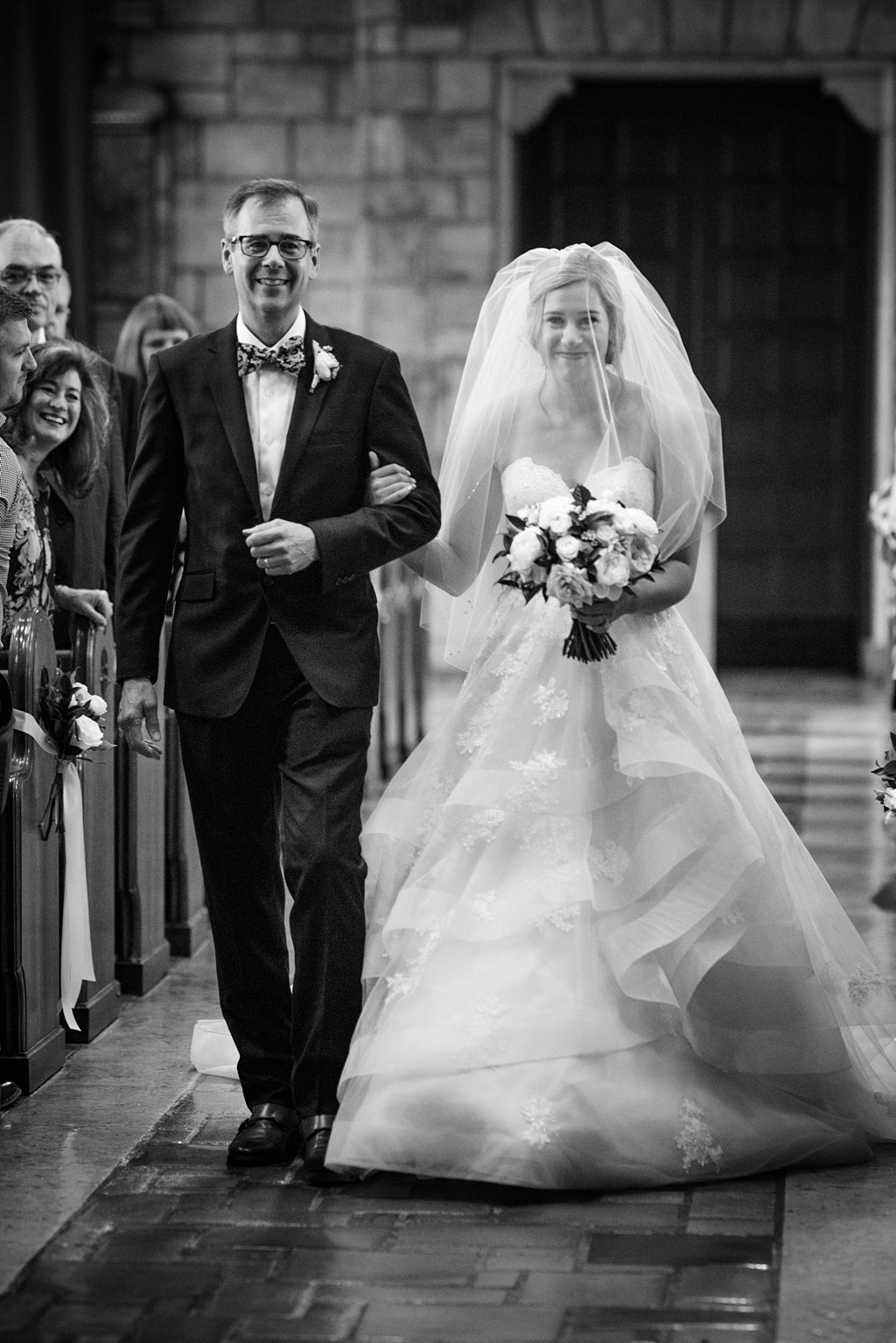 father escorting bride down aisle st paul wedding