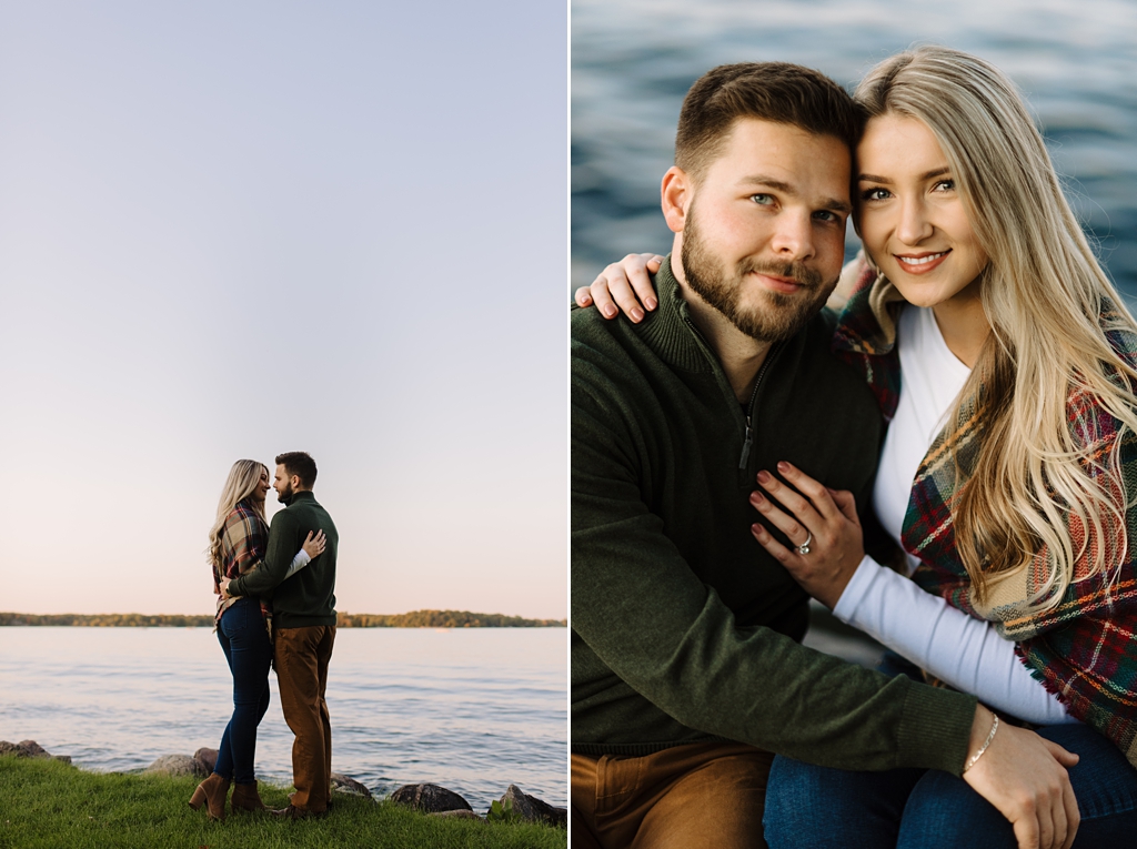 excelsior bay engagement session couple lakeside