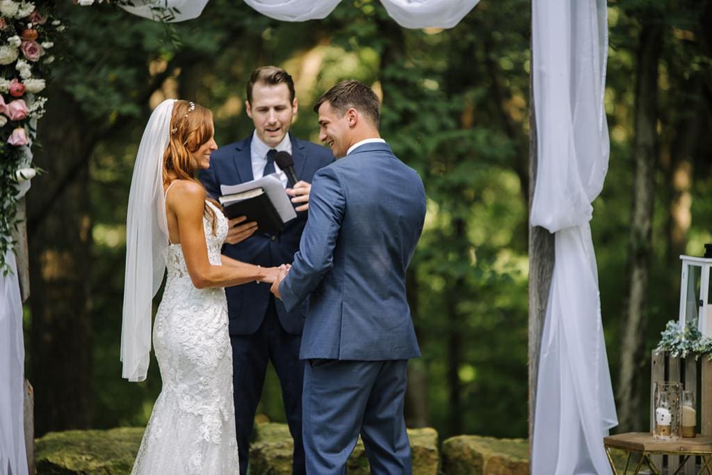 outdoor wedding ceremony at hidden green events venue