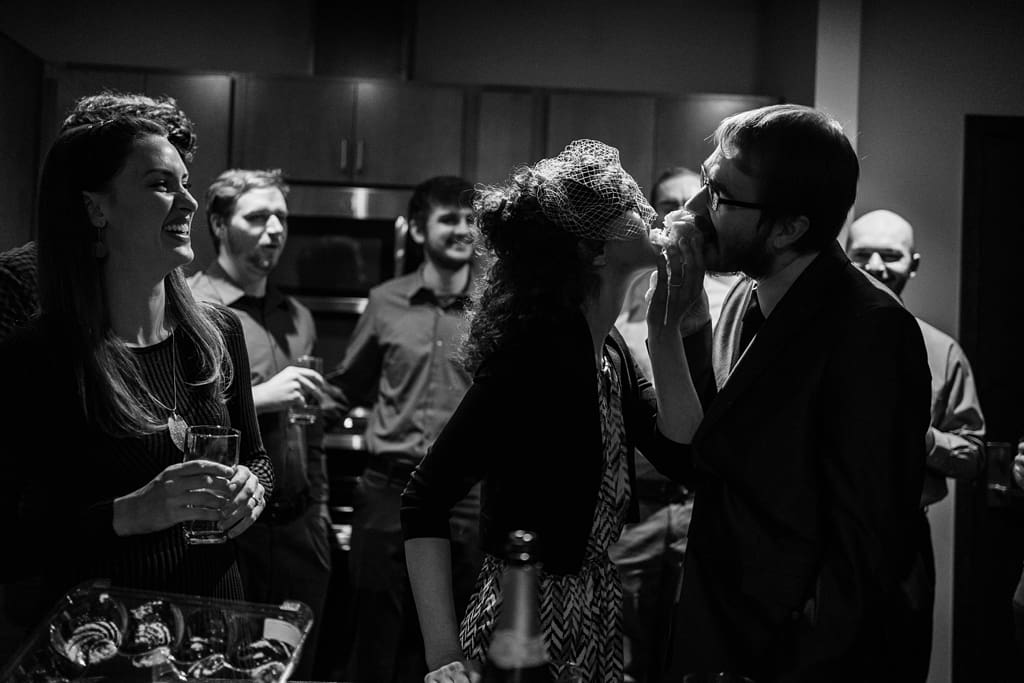 celebrating elopement with friends