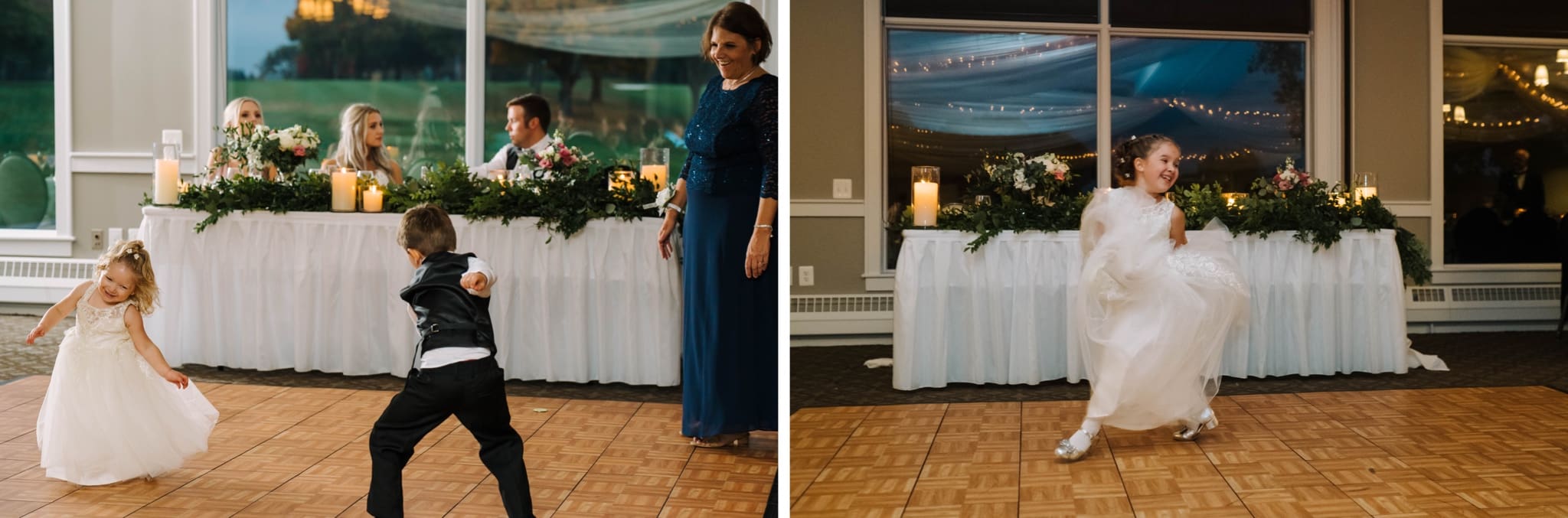 children dancing at minnesota wedding reception