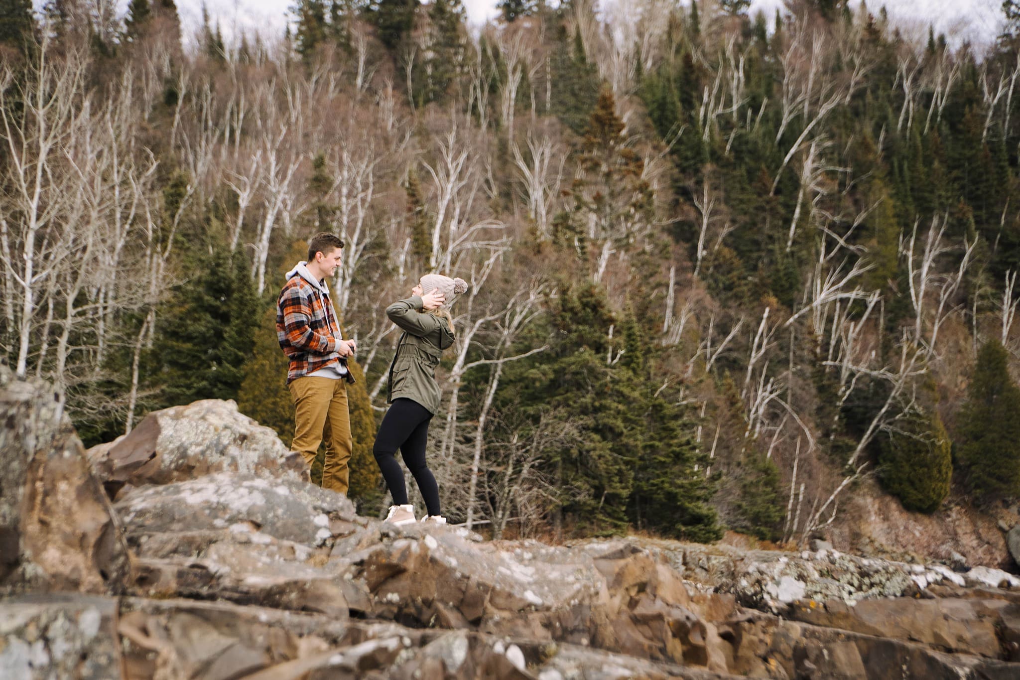 surprise proposal at north shore lake superior minnesota
