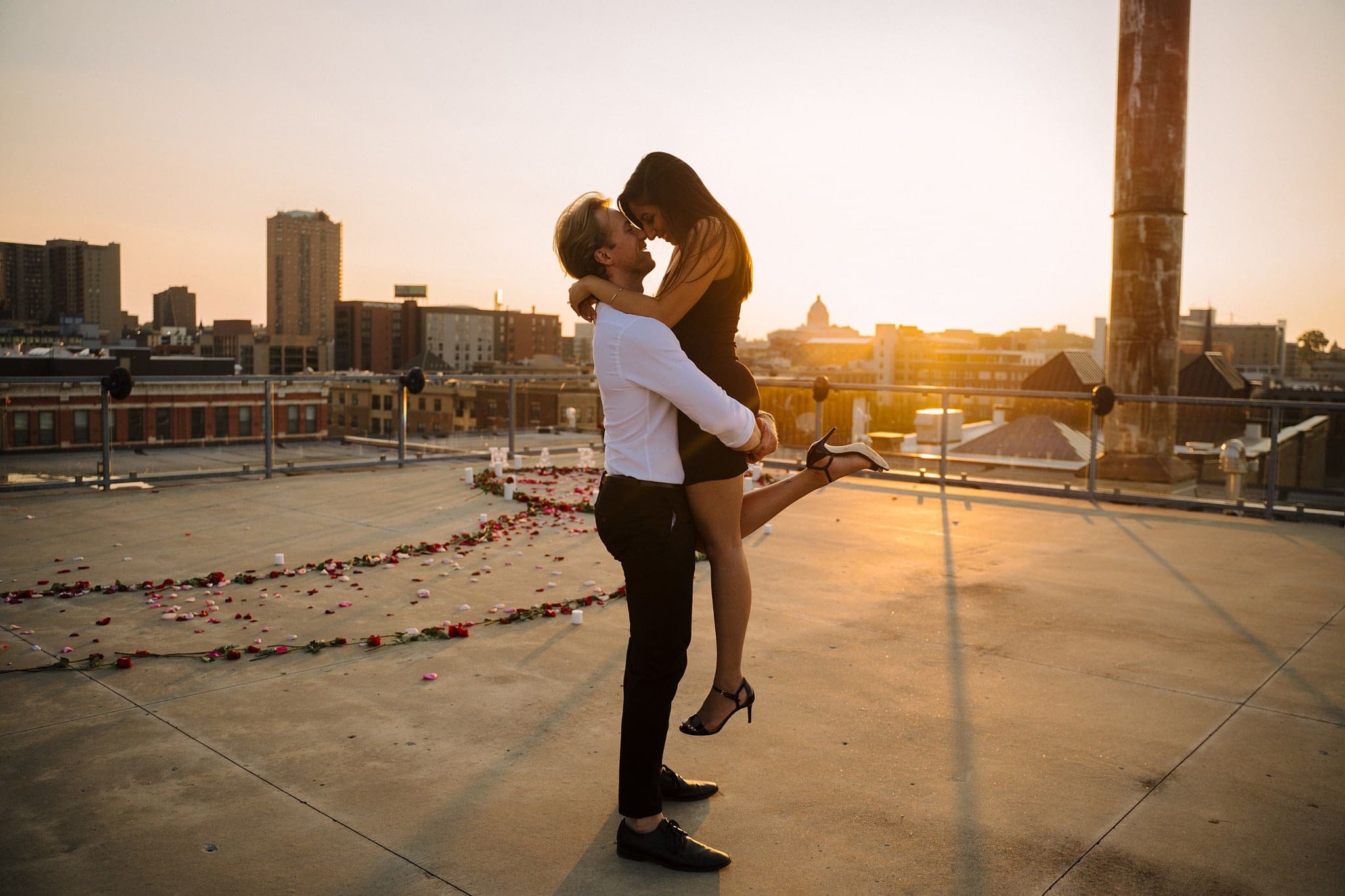 A'bulae Rooftop Proposal at sunset
