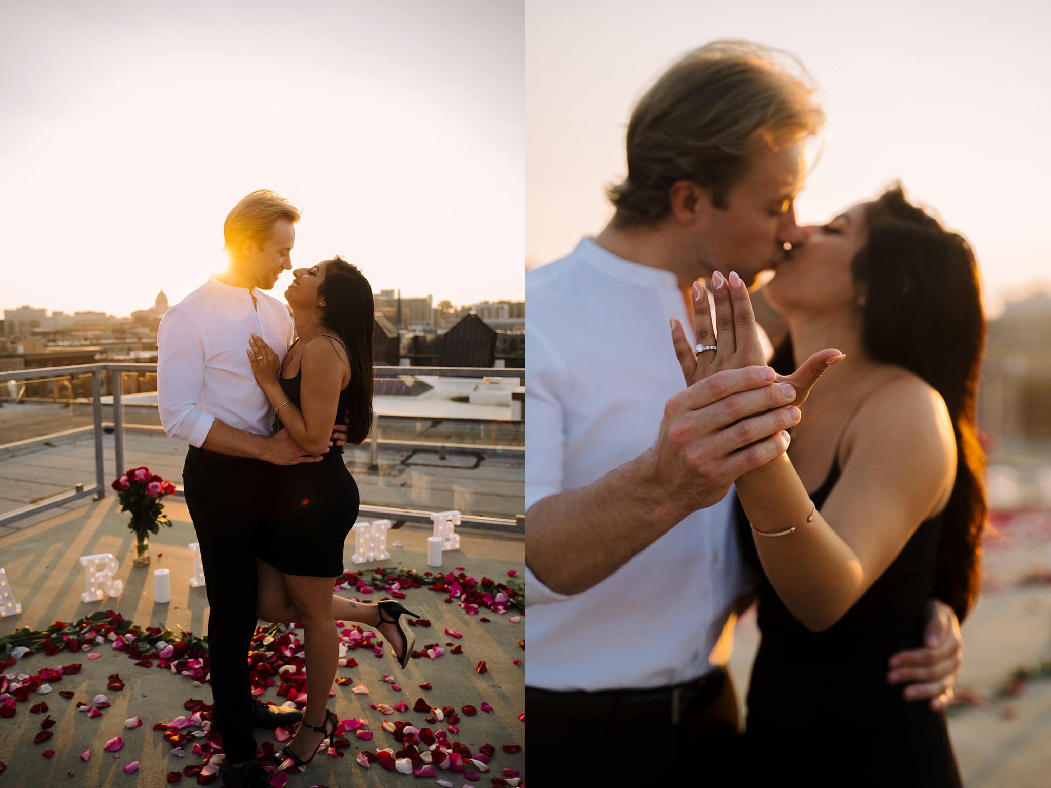 A'bulae rooftop proposal with romantic rose petals