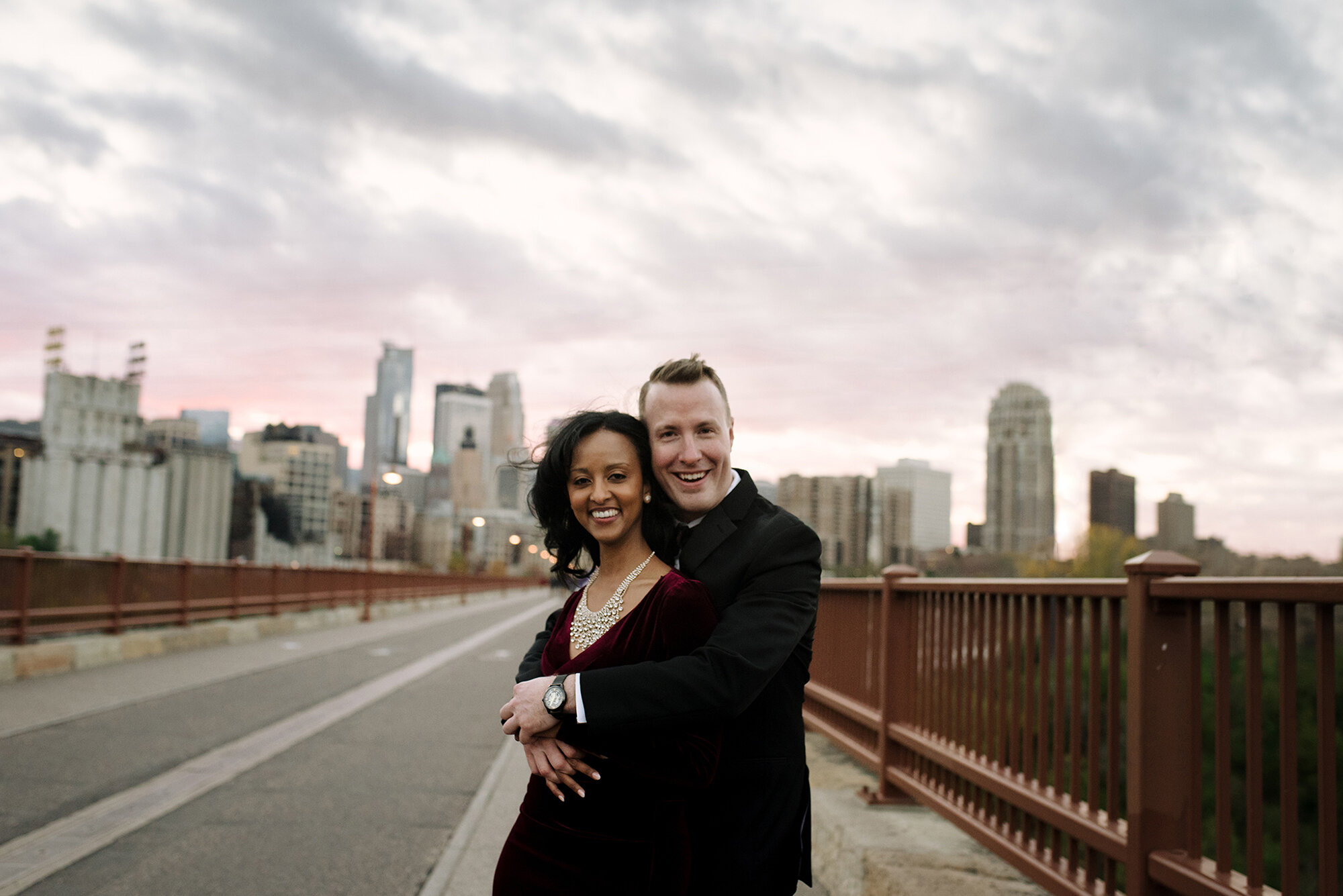 stone arch bridge minneapolis at sunset