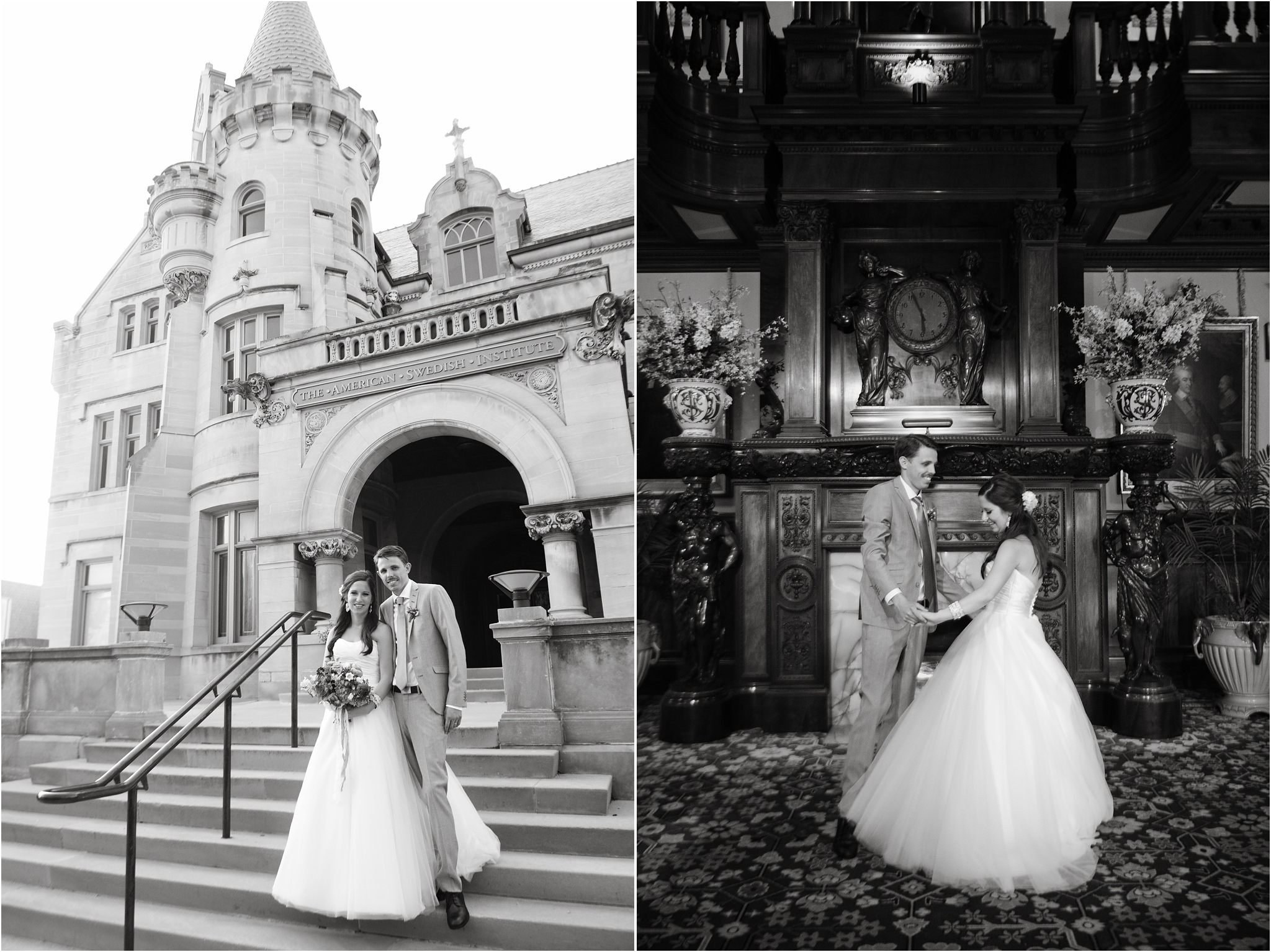 Bride and Groom Portraits at American Swedish Institute