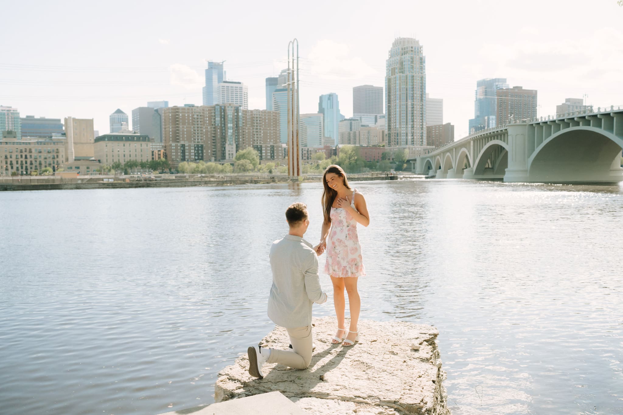 Couple Proposing in Minneapolis 